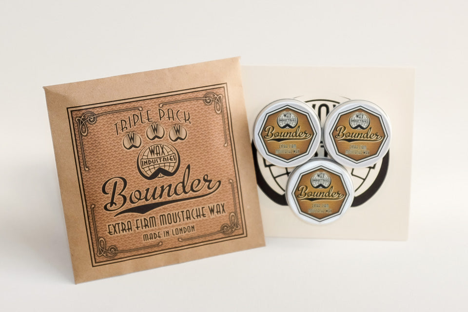 Bounder Extra-Firm Moustache Wax Triple-Pack :: 3x 10g Tins