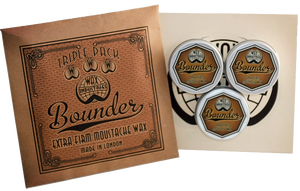 Bounder extra firm moustache wax triple pack